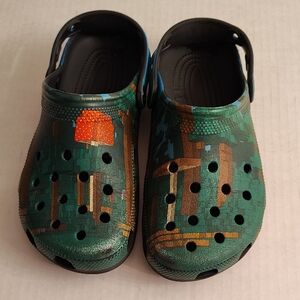 CROCS Kids Green and Orange Water Shoes